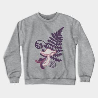 Pink Mushroom and Fern Crewneck Sweatshirt